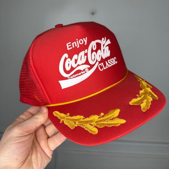 Vintage 1980s Coca-Cola Classic Scrambled Eggs Embroidered Red Trucker Hat - Picture 2 of 12